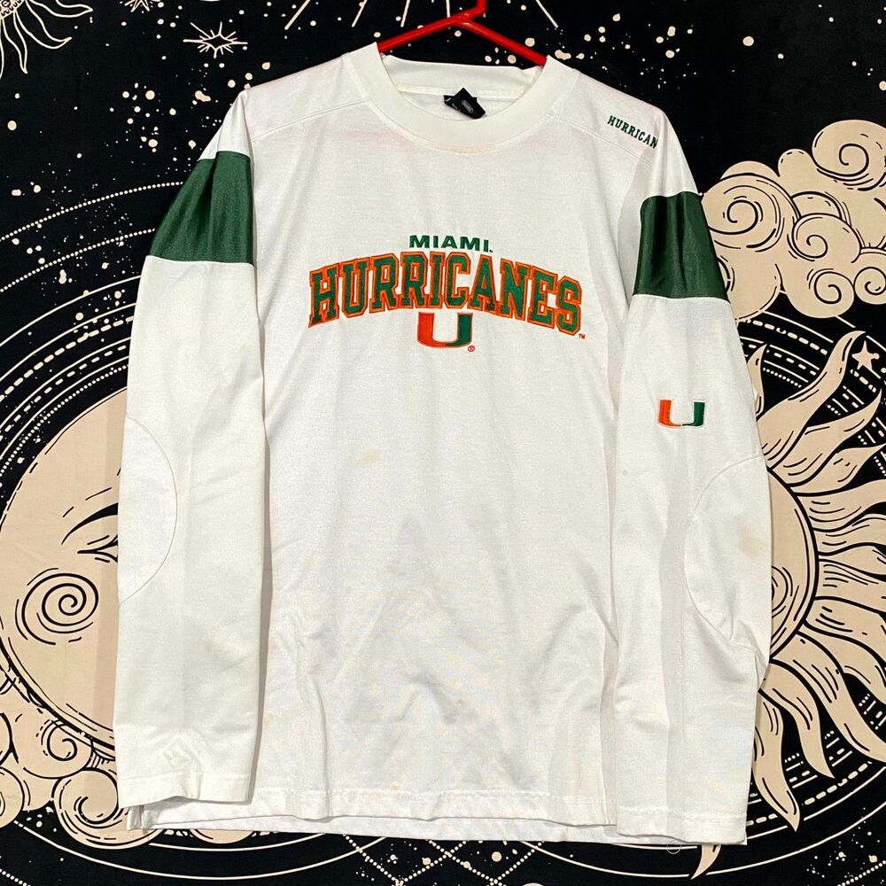 Starter Miami Hurricanes Shirt Men's L White Football NCAA University Sports